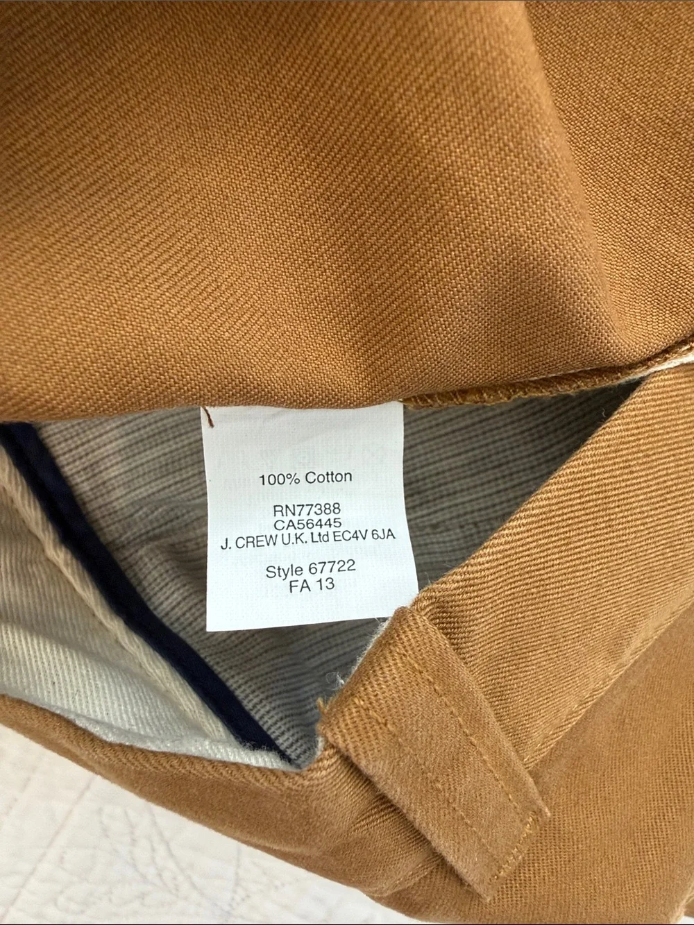 Men's J. Crew Brown Casual Chino Shorts 36” Waist/11” Inseam